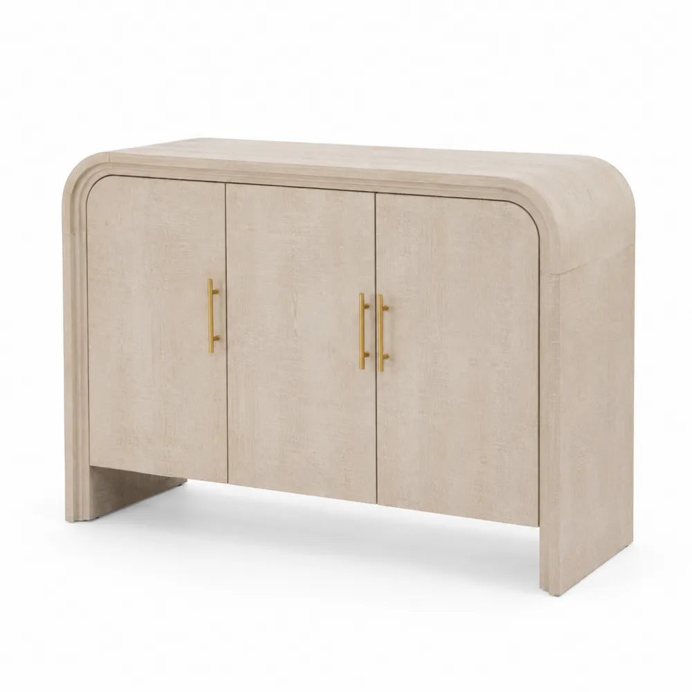 Buffet en bois avec poignées en métal Doré
