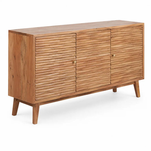 Buffet en bois d'acacia avec trois portes